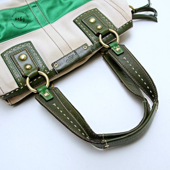 Coach Legacy Vintage Leather Canvas Cross Stitch Satchel - Picture 13 of 14